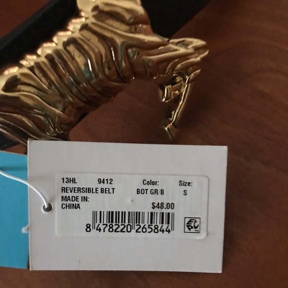 🎁LEATHER BELT🎁reversible with Zebra buckle SMALL - Picture 6 of 6